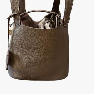 Elegant Brown Leather Tote Bag